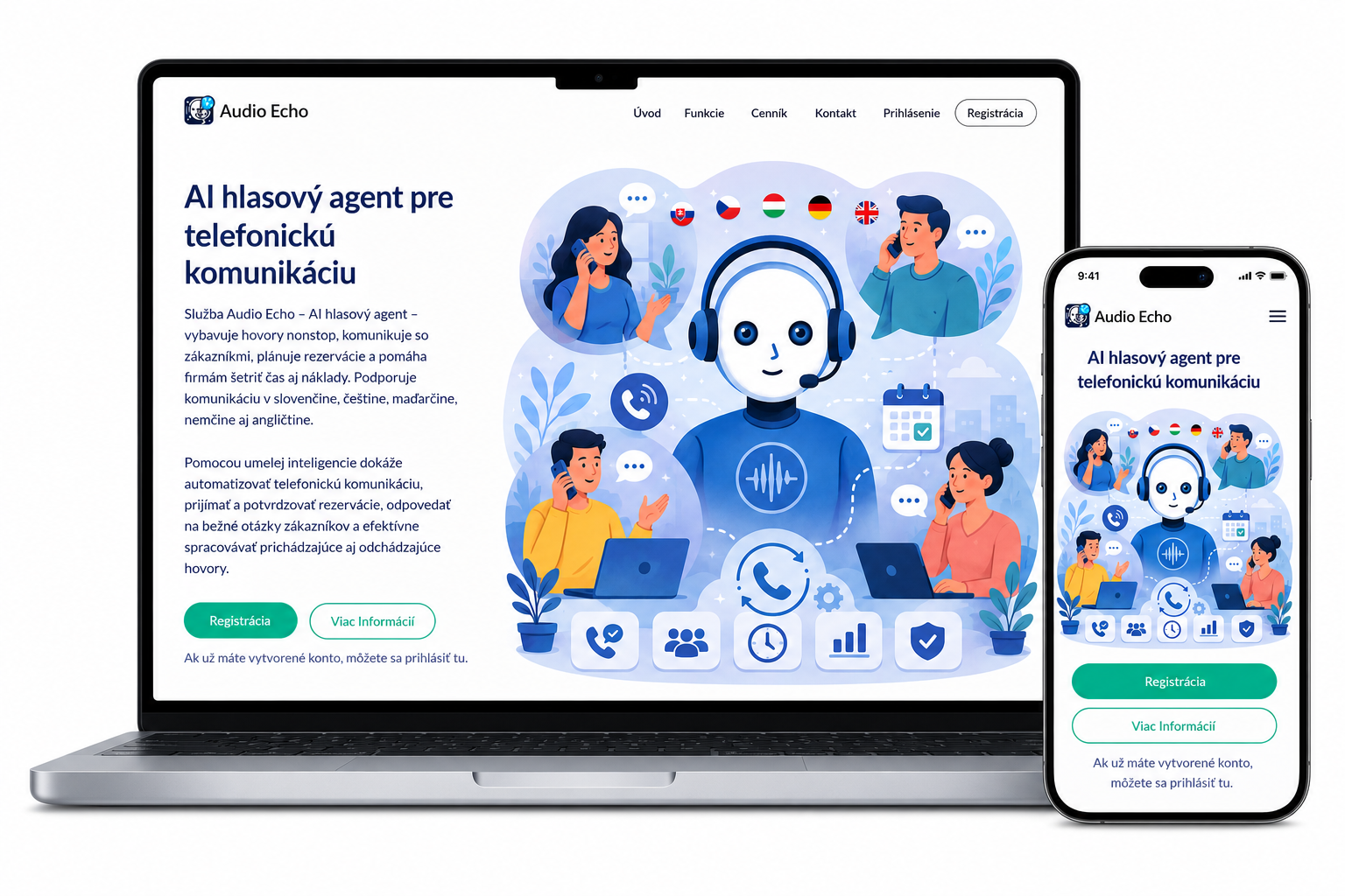 Audio Echo AI voice agent on devices